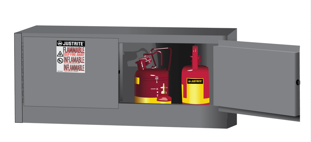 Sure-Grip® EX 12-gal.capacity Piggyback Flammable Safety Cabinet w/ 2 Manual Close - Gray