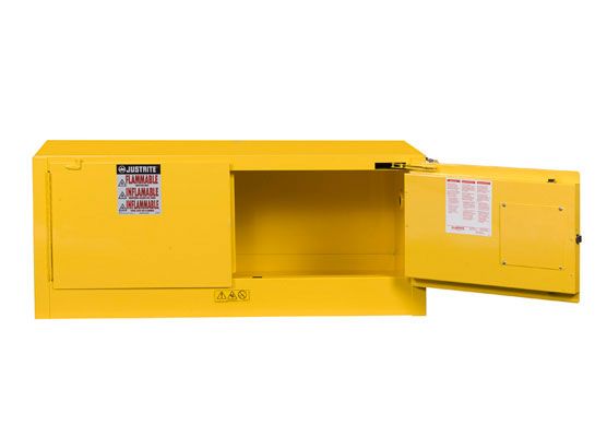 Sure-Grip® EX 12-gal.capacity Piggyback Flammable Safety Cabinet w/ 2 Self-Close - Yellow