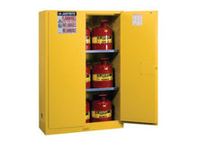 Load image into Gallery viewer, Sure-Grip® EX 45-gal. capacity Yellow Safety Cabinet w/ Can Package - 2 Manual Close Doors
