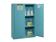 Load image into Gallery viewer, 45 Gallon ChemCor® Corrosives Cabinet, Blue, Bi-Fold - 8945822