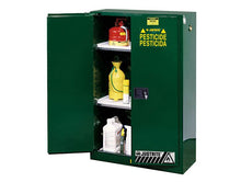 Load image into Gallery viewer, Justrite™ Sure-Grip® EX Pesticides Safety Cabinet, 90 gallons, 2 shelves, 2 self-close doors, Green
