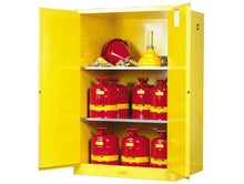 Load image into Gallery viewer, Sure-Grip® EX 90-gal.capacity Flammable Cabinet w/ 2 Shelves &amp; 2 Manual Close Doors - Yellow