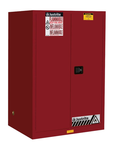 Sure-Grip® EX 90-gal.capacity Flammable Cabinet w/ 2 Shelves & 2 Self-Close Doors - Red