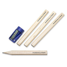 Load image into Gallery viewer, Marshalltown 9075 5 Pc Pencil Sharpener Set(4 Pencils &amp; 1 Sharpener) (12/Pack)