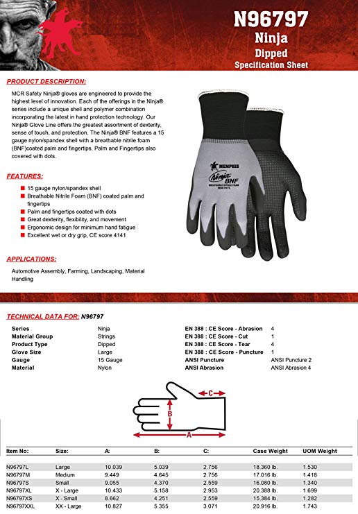 MCR-Memphis Ninja®N96797 BNF Gloves with Dots - 12/PK (1587644923939)