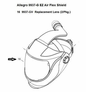 Allegro Ez Air Flex Shield Replacement Visor, 9937GV