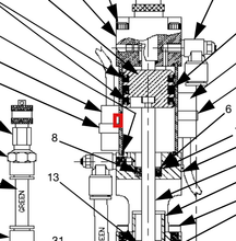 Load image into Gallery viewer, Graco A2000048 Dispensit Piston,1052,w/mag Groove - highlighted in parts diagram