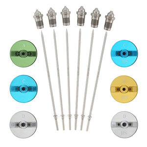 Apollo Needle, Nozzle & Air Cap Sets (.8mm, 1.3mm, 1.5mm, 1.8mm, 2.0mm & 2.5mm needle/nozzle  sets;  