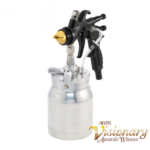 Apollo 7700 Non-Bleeder Metal w/ Composite Handle Black HVLP Spray Gun w/ 1 QT‐Teflon Coated Bottom Type Cup
