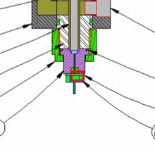 Load image into Gallery viewer, Graco A9000021 Needle,710,needle Rcpt,rod Ss - highlighted in parts diagram