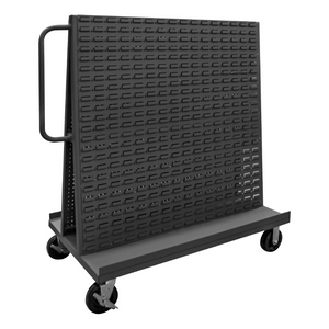 Durham AF-3048-PBLP-95 A-Frame Truck, Pegboard & Louvered Panel, Gray, 30 X 54-1/2 X 57