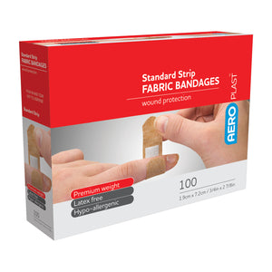 Aero Healthcare AFP501 AEROPLAST™ Fabric Strip Bandages 3/4in x 3in 100/box