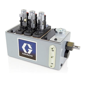 Graco Manzel® MB118 Series Lubricator - 4 Pint (1.9 Liter) Reservoir (4 Pump Stations Max), 1/4 in GBL 7500 Pump (qty 3), 118:1 drive on right hand end