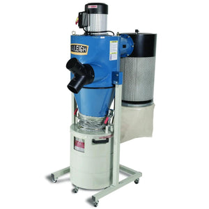 Baileigh Industrial - 1-1/2HP 110V Cyclone Style Dust Collector, 604 CFM, 20 Gallon Drum, and 6" x 4" x 2" Inlet