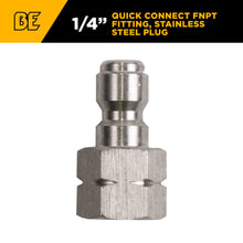Load image into Gallery viewer, BE 1/4" FNPT Quick Connect Plug, Stainless Steel, 6,000 PSI - 85.300.101S - image 2