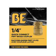 Load image into Gallery viewer, BE 1/4" Quick Connect Coupler x 1/4" FNPT, Brass, Boxed - 85.300.102BEP - image 4