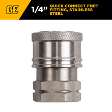 Load image into Gallery viewer, BE 1/4" FNPT Quick Connect Coupler, Stainless Steel, 6,000 PSI - 85.300.102S - image 2