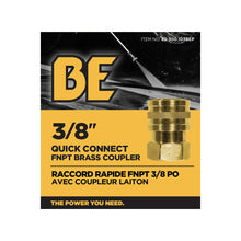 Load image into Gallery viewer, BE 3/8" Quick Connect Coupler x 3/8" FNPT, Brass, Boxed - 85.300.103BEP - image 4