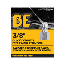 Load image into Gallery viewer, BE 3/8" Quick Connect Plug, 3/8" FNPT, Coated Steel, Boxed - 85.300.104BEP - image 4
