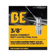 Load image into Gallery viewer, BE 3/8" Quick Connect Plug, 3/8" MNPT, Steel, Boxed - 85.300.105BEP - image 4