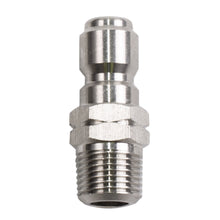 Load image into Gallery viewer, BE 3/8" Quick Connect Plug, 3/8" MNPT, Stainless Steel, Boxed - 85.300.105SBEP