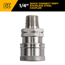 Load image into Gallery viewer, BE 1/4" Quick Connect Coupler, 1/4" MNPT, Stainless Steel, Boxed - 85.300.107SBEP - image 2