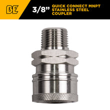 Load image into Gallery viewer, BE 3/8" Quick Connect Coupler, 3/8" MNPT, Stainless Steel, Boxed - 85.300.108SBEP - image 2