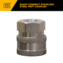 Load image into Gallery viewer, BE 1/2" Quick Connect Coupler x 3/8" FNPT, Stainless Steel 85.300.155S - image 2