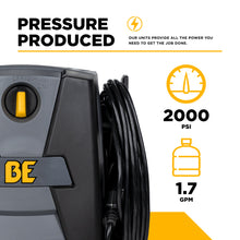 Load image into Gallery viewer, BE 2000 PSI 1.7 GPM Cold Water Electric Pressure Washer with 1.3 HP Motor - P1915EN - image 4