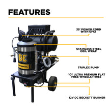 Load image into Gallery viewer, BE Hot Water Electric Pressure Washer 2.0 GPM @ 1400 PSI 2 HP 4-Wheel TDPB - 1250-4WTDPB - image 3