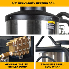 Load image into Gallery viewer, BE 15-423 - 2300 PSI 4.0 GPM Hot Water Electric Pressure Washer with General Triplex Pump