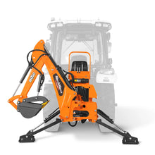 Load image into Gallery viewer, MechMaxx 8' Tractor Backhoe Attachment with Hydraulic Thumb, 15" Bucket, ISO/SAE Switchable Controls, Self-Contained Hydraulic System, 3 Point Hitch Cat.1 &amp; 2, 20-100 HP, BH760H