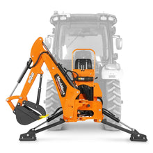 Load image into Gallery viewer, MechMaxx 8' Tractor Backhoe Attachment with Mechanical Thumb, 15" Bucket, ISO/SAE Switchable Controls, Self-Contained Hydraulic System, 3 Point Hitch Cat.1 &amp; 2, 20-100 HP, BH760M