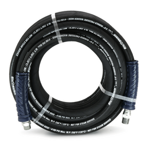 BluShield Aramid Braided 3/8" Rubber Pressure Washer Hose with Quick Connect Coupler Plug, 4100PSI, 1 Yr Warranty, Size - 100ft & 50 Ft