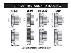 Baileigh Industrial - 220V 1Phase , 10" Throat Depth Bead Roller for 12 Gauge Mild Steel, Includes 4 Sets of Rolls