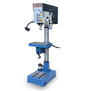 Baileigh Industrial - 220V 1Phase Inverter Driven Drill Press, Integrated Vise, Tapping,  1-1/4" Mild Steel Capacity
