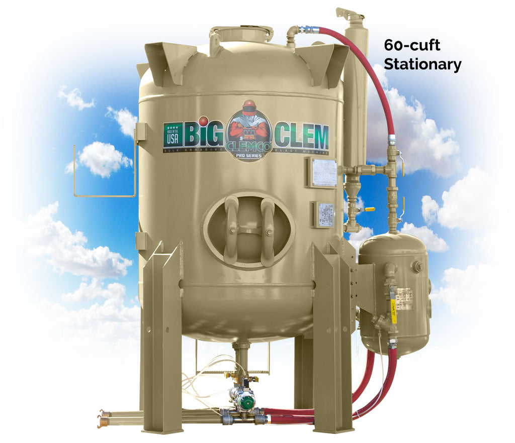 Clemco 30904  Pro-Series Big Clem Bulk Buster Blast Machine (60-cuft., 2-operator Stations w/ Electric Remote: 62