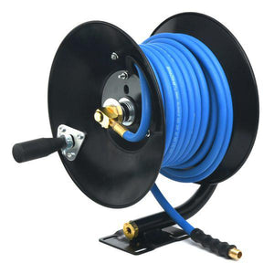 BluBird Manual Air Hose Reel with 3/8" x 100' Premium Rubber Air Hose