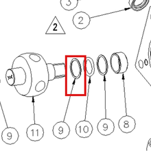 Load image into Gallery viewer, Graco C24038 RING, BACKUP - item 9 highlighted in the Graco 312896EN-E parts diagram