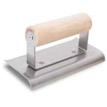 Load image into Gallery viewer, Marshalltown CE384 6 X 3 Steel Concrete Edger3/8R, 1/2L-Curved Ends-Wood Handle (6/Pack)