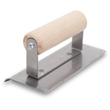 Load image into Gallery viewer, Marshalltown CE384 6 X 3 Steel Concrete Edger3/8R, 1/2L-Curved Ends-Wood Handle (6/Pack)