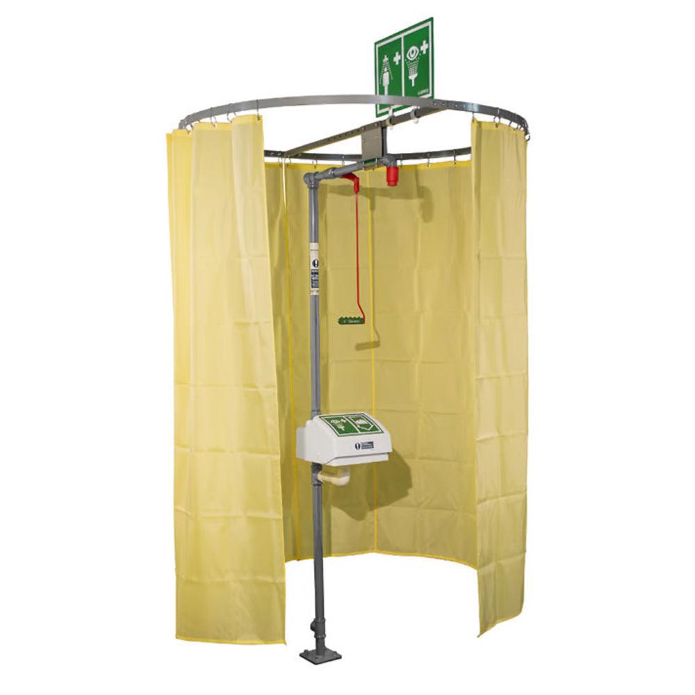 Justrite Hughes Safety Shower Modesty Curtain, Pipe-Mounted - CURTAIN-PM