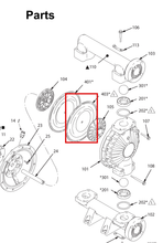 Load image into Gallery viewer, Graco D0F008 FKM (Viton) Diaphragm Kit for 2- to 4-inch Pump - highlighted in parts diagram