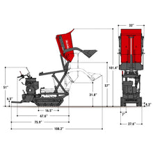 Load image into Gallery viewer, MechMaxx 1100lbs Capacity E-Start 10HP 302cc Gas Engine Tracked Dumper Hydraulic Tipping and Lifting with Front Shovel, D50HTFL