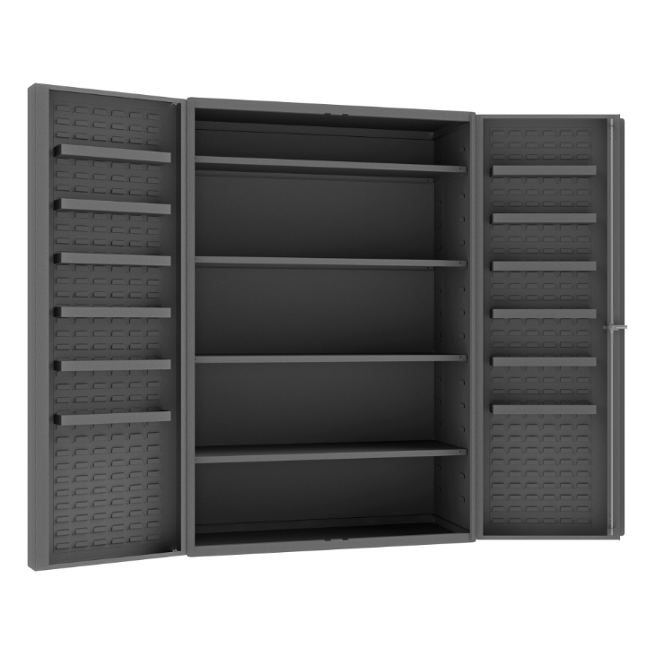 Durham DC48-4S12DS-95 Cabinet, 14 Gauge, 4 Shelves, 12 Door Trays, 48 X 24 X 72