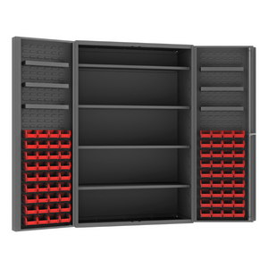 Durham DC48-724S6DS-1795 Cabinet, 14 Gauge, 4 Shelves, 6 Door Trays, 72 Red Bins, 48 X 24 X 72