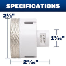 Load image into Gallery viewer, Marshalltown DTT212 2-1/2" (64mm) DIAMOND HOLE SAW FOR GRINDER (5/Pack)