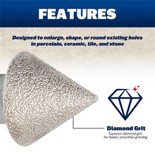 Load image into Gallery viewer, Marshalltown DTTC112 1/8"-1-1/2" (2mm-38mm) DIAMOND MILLING CONE FOR GRINDER (6/Pack)
