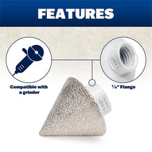 Load image into Gallery viewer, Marshalltown DTTC112 1/8"-1-1/2" (2mm-38mm) DIAMOND MILLING CONE FOR GRINDER (6/Pack)