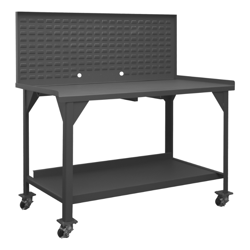 Durham DWBM-3060-BE-LP-95 Mobile Workbench, Louvered Panel, 60 X 30 X 62